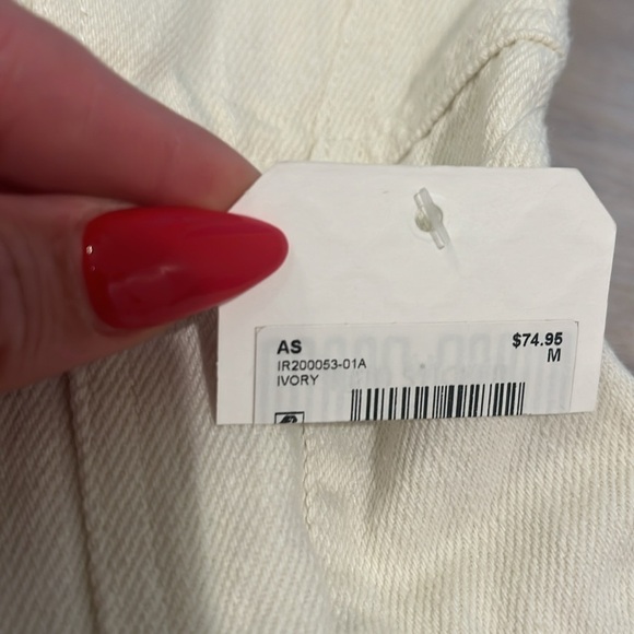 NWT Altar’D State Ivory white Denim Romper sweetheart neckline bustier pleated - Picture 4 of 14